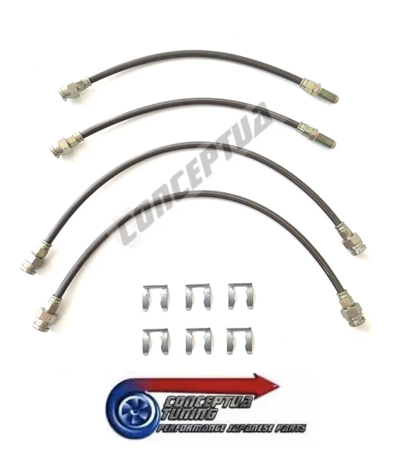 SUSHUANG Tuyaux De Frein 50cm-120cm Tuyau De Frein De Moto En Acier Tressé Frein Embrayage Tuyau D'huile Ligne Tuyau Fit ATV Dirt Pit Bike Durite Frein Moto(Silver 500mm