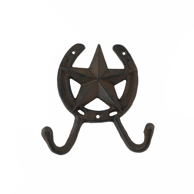 Cast Iron Horseshoe Key Hook Star Kitchen Bathroom Towel Holder Wall Coat Hanger