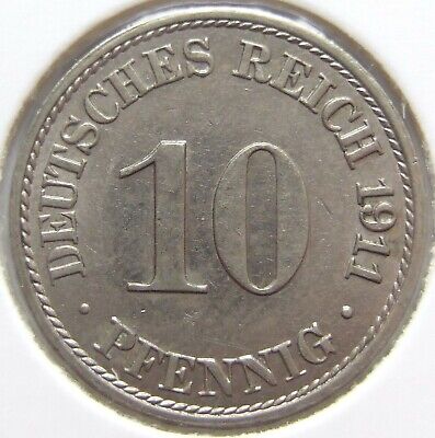 Pièce de Monnaie Reich Allemand Empire 10 Pfennig 1911 A En Extremely fine