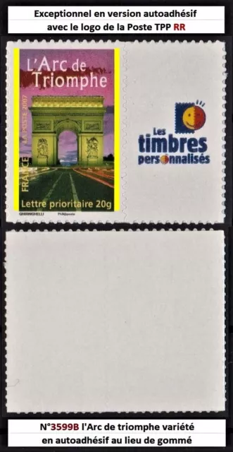 Variete Timbre Personnalise Adhesif Arc De Triomphe Avec Le Logo De La Poste Tpp