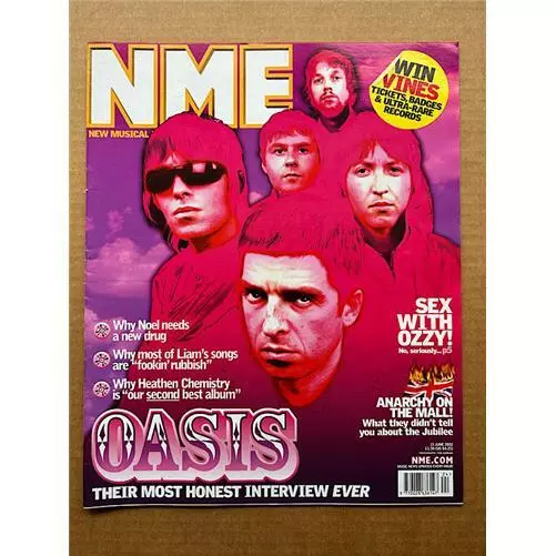 Oasis Nme Magazine June 15 2002 Oasis Cover With More Inside Uk