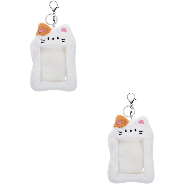 2x Adorable Fluffy Plush Small Postcards Sleeve Plush Postcards Holder for Girl