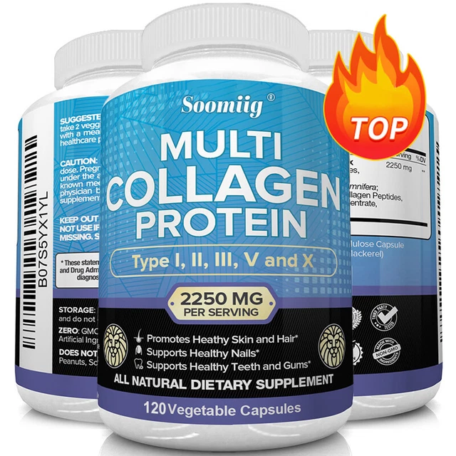 MULTI COLLAGEN PEPTIDESTYPE I,II,III,V,X AntiAging Collagen 30 To 120