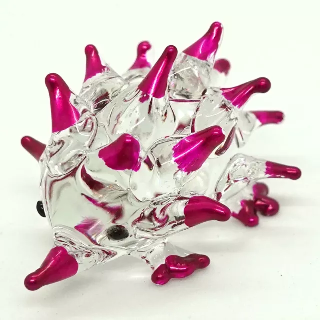 Porcupine Hedgehog Miniature Figurine Animal Blown Glass Collectible Gift Decor