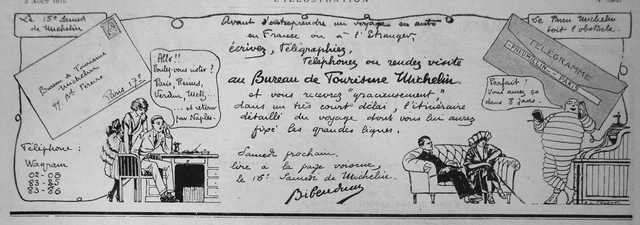 1919 Michelin Bibendum Tourist Office Press Advertising - Advertising