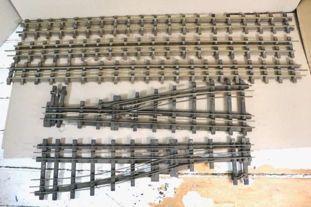 BASSETT LOWKE O GAUGE 3 RAIL 2 x LEFT POINT SWITCH & 3 x STRAIGHT TRACK of