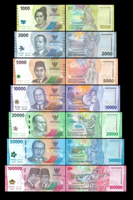 INDONESIA 1000 - 100000 rupiah 2022-2023 P 162 - P 168 ** UNC * * FULL SET