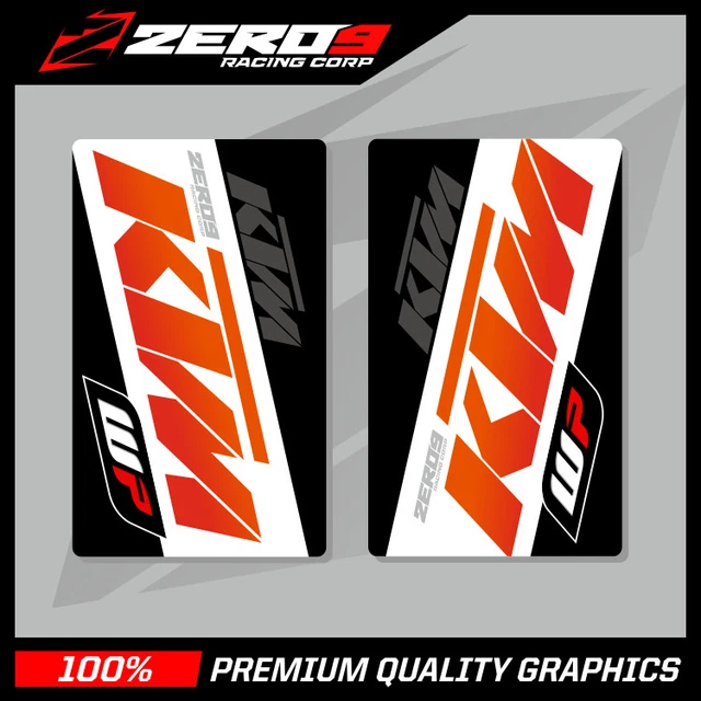 KTM SE1 UPPER Fork Decals Orange White Motocross Graphics Mx Graphics £