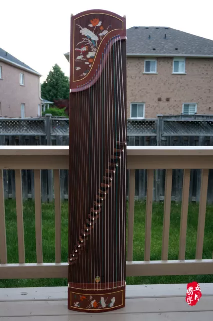 Dunhuang Guzheng, Chinese Zither Harp, 敦煌特氏古夷蘇木古箏 -- 荷塘月色