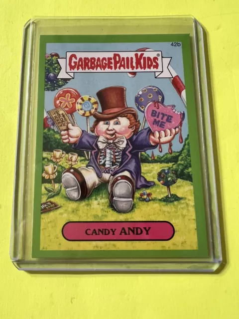 Garbage Pail Kids - Green Border Candy Andy #42B - GPK Topps 2015 - Willy Wonka