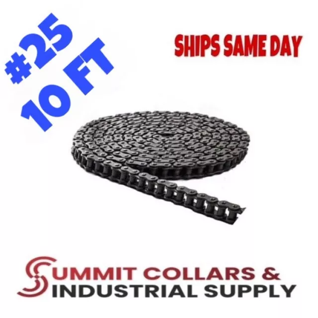 #25 Roller Chain x 10 feet + 2 Connecting Links + Same Day Expedited Shipping