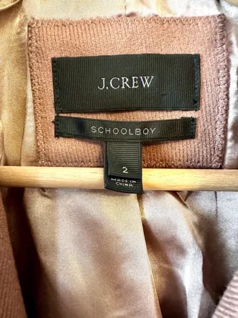 J.Crew Rose Wool Navy Tipped Schoolboy Blazer 2 3