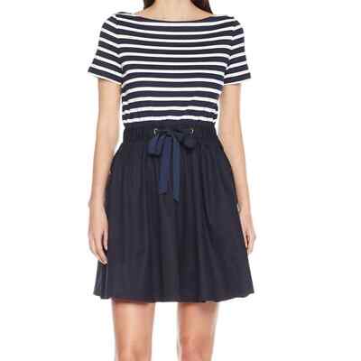 NWT Kate Spade Broome Street Stripe Knit Mixed Media Dress Sz S