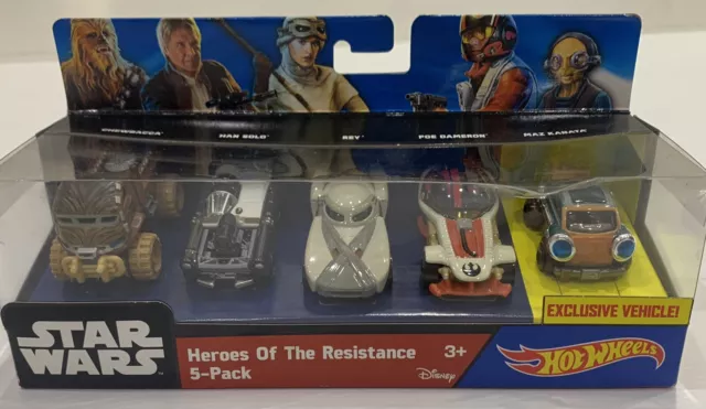 STAR WARS HOT WHEELS HEROES OF THE RESISTANCE 5 PACK - 2015 Mattel NEW Rare 3