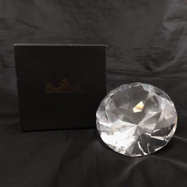 Rosenthal Clear Crystal Paperweight Glass Diamond Shaped Gem Faceted Ornament