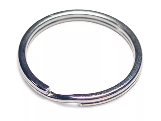 WHOLESALE LOT 100 KEY RINGS 24mm 1" Split Ring Silver Heavy Duty Split Rings