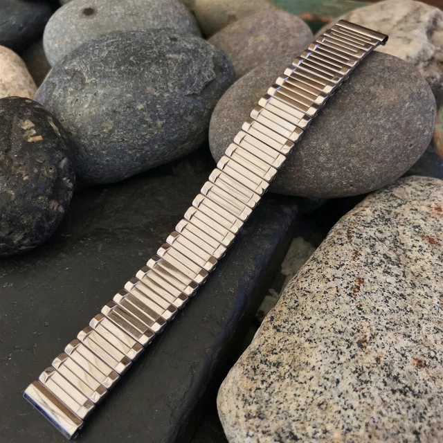 rare 5/8" Kreisler USA 10k White Gold-Filled nos 1950s Vintage Watch Band