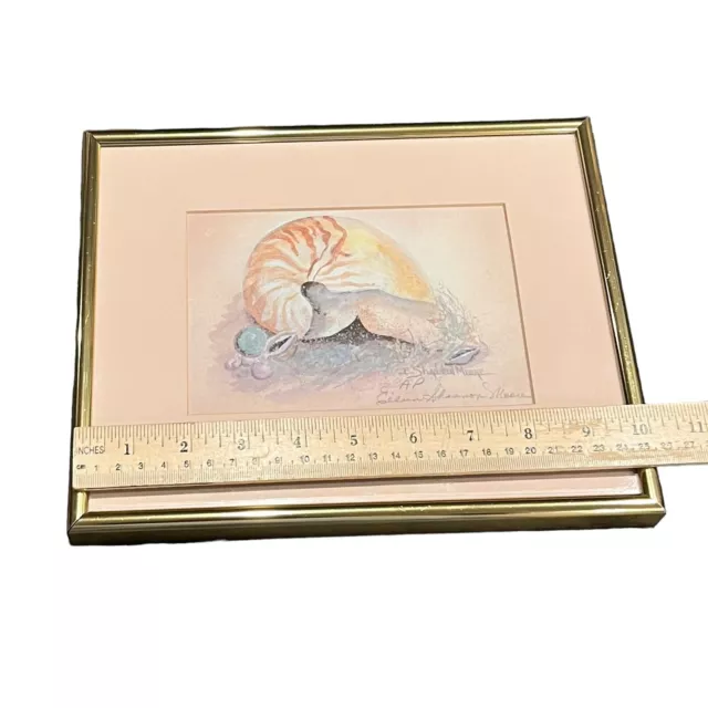 E Moore Eileen Shannon Moore Seashell Watercolor Print Pencil Signed 2