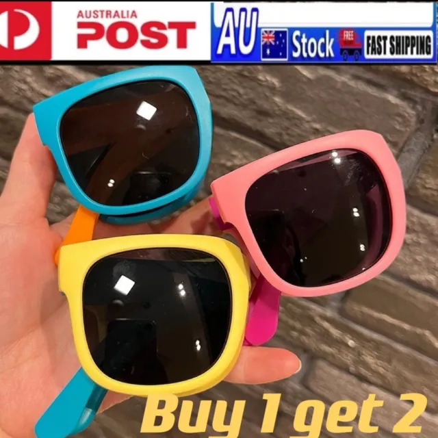 Kids Foldable UV Protection Sunglasses for Boy Girl Child Cute Sun Glasses