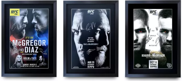 UFC Collection A3 incorniciata Conor McGregor autografo firmato stampa foto ventola UFC