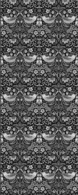 William Morris Strawberry Thief Grey Kiln Fired Fireplace Tile Set (10 tiles)