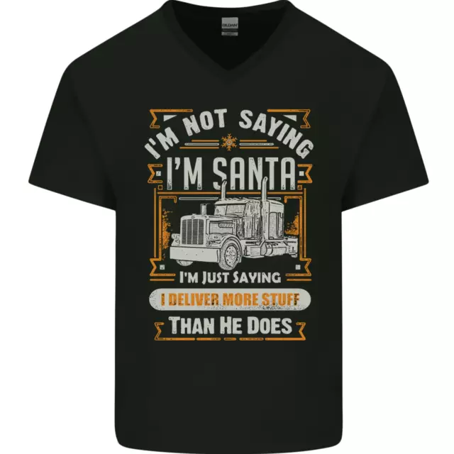 T-shirt da uomo Im Not Santa Delivery Driver scollo a V cotone