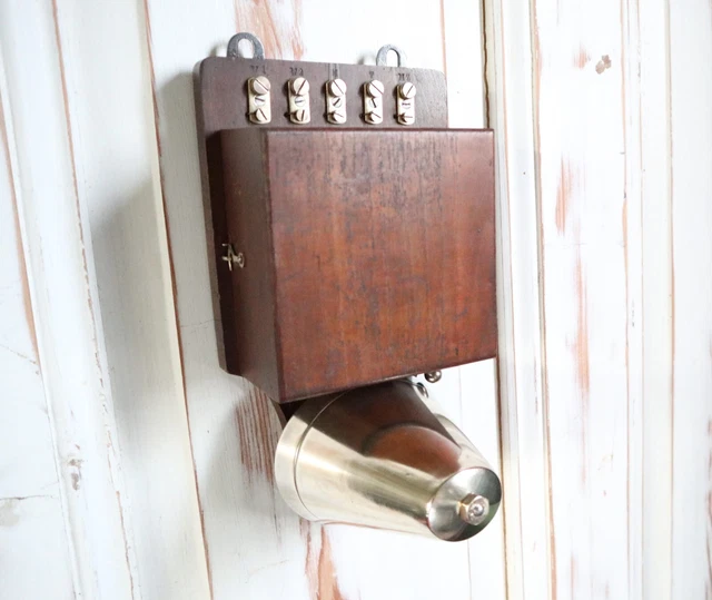 ANTIKE ELEKTRISCHE KLINGEL Türklingel Türglocke Holzgehäuse Baujahr ...