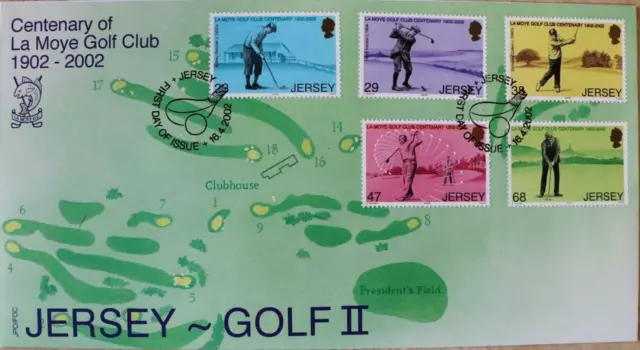 Jersey Stamps: Jersey "Golf II" - First Day Cover 2002