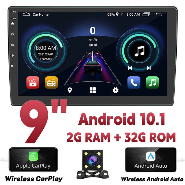 Double 2Din 9" Android 10 Car Stereo Radio GPS Navi Touch Screen WiFi CarPlay US