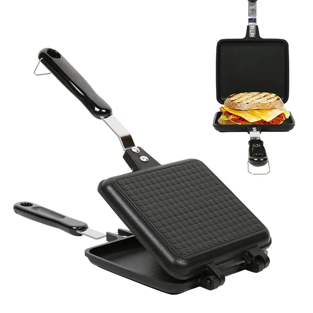 Sandwich Maker, Non-Stick Hot Sandwich Maker Panini Grill Pans With Handle Alu
