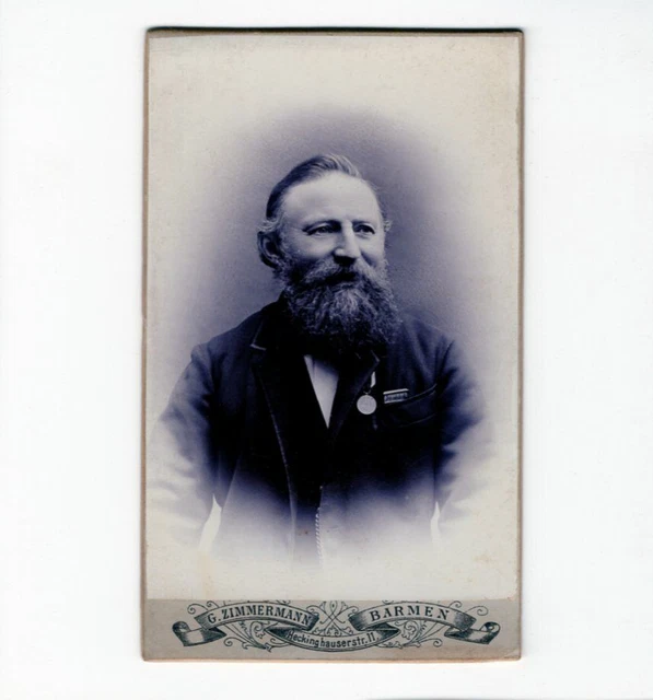 CDV Foto Herrenportrait mit Orden / benannt - Barmen 1900er