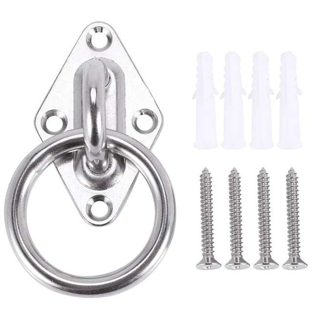 80mmx50mm Befestigungshaken fuer oder Decke mit Rundring Edelstahl - HalteruA5U4