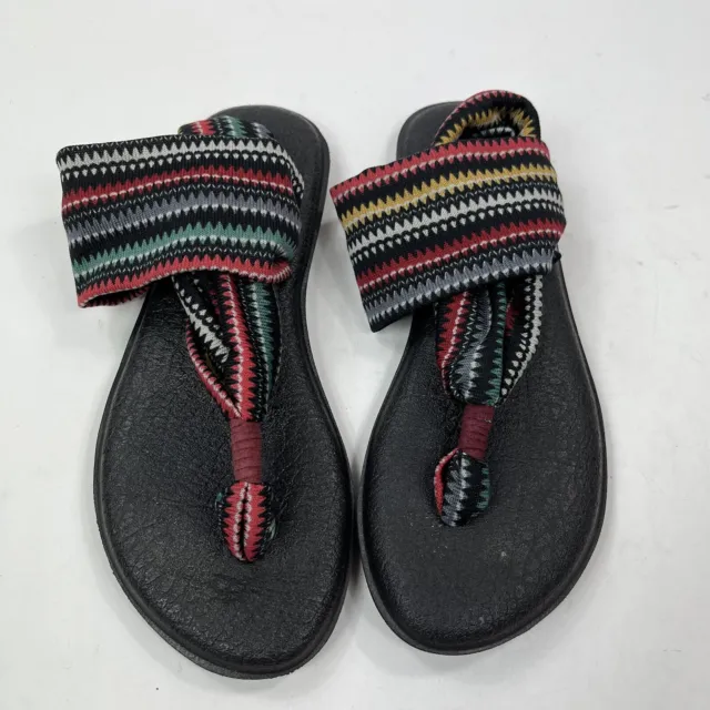 SANUK WOMEN'S YOGA Fringe Sandals Flip Flops Tobacco / Auburn Color Size 7  US $47.96 - PicClick