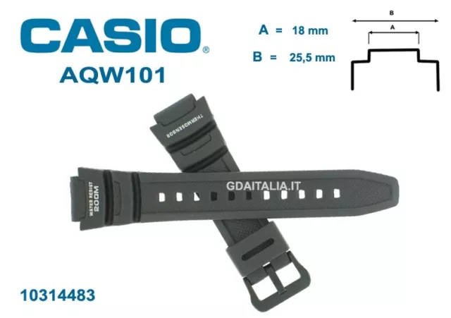Cinturino originale Casio AQW101 gomma rubber straps original watch band genuine