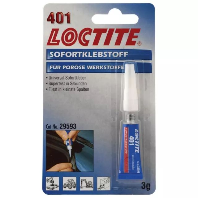 12 pezzi adesivo immediato Fortis 401 3 g BL 195904 (adesivi Loctite®) 3