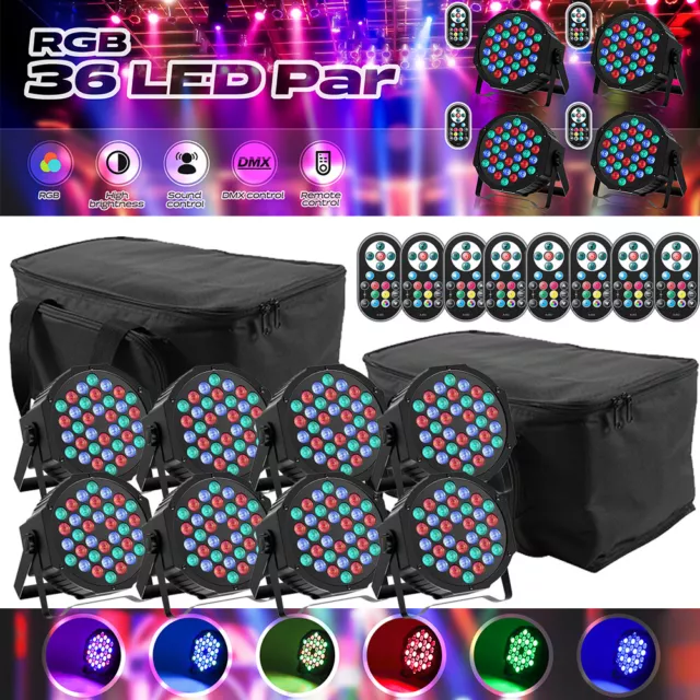 U`King 36 LED RGB Stage Light +Carry Bag Handbag PAR DMX Disco Event Show Remote