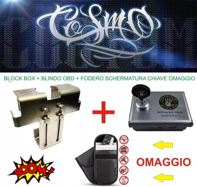 BLOCK BOX + BIND-OBD + Fodero Schermato Keyless ANTIFURTO Auto MECCANICO ACCIAIO