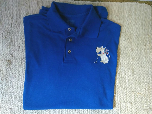 Scottie Scotty Dog Royal Blue Polo Shirt Wheatie Golfer