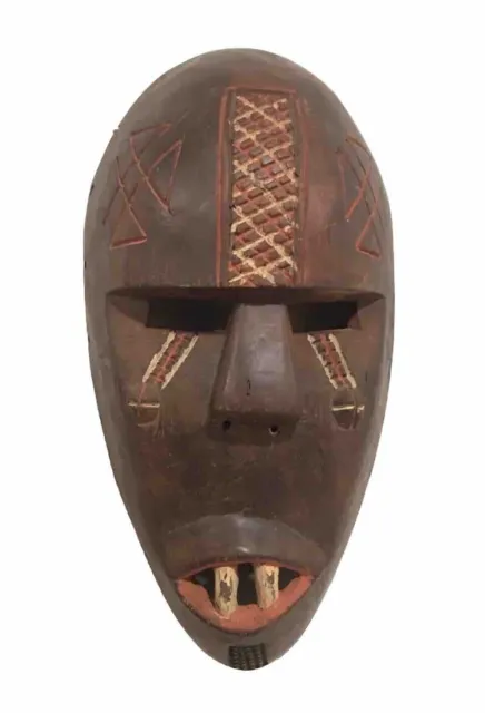 African Carved Wooden Mask Made in Zaire Decorative Tribal Tribe Africa Art