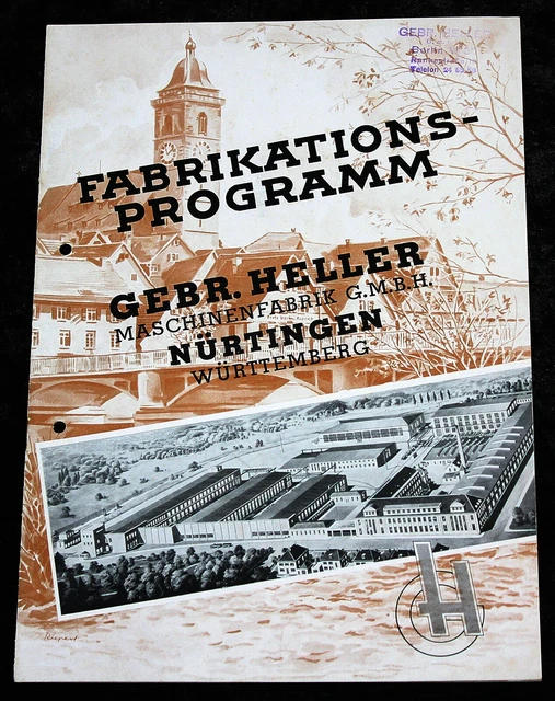 Heller Maschinenfabrik G.M.B.H. , Fabrikations - Programm ,alter Prospekt