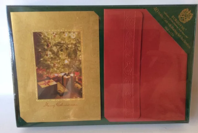 Burgoyne Luxury Christmas Cards 40 With Envelopes Trees And Presents New