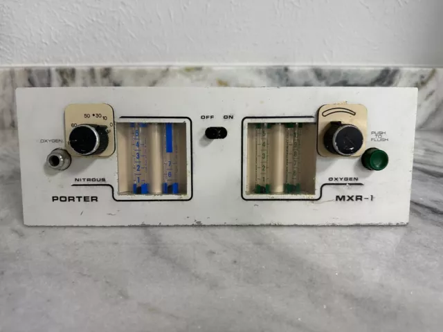 Porter MXR-1 (Model 2055) Dental Nitrous Oxide & Oxygen Flowmeter
