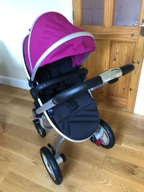 Silver Cross Surf Pram Raspberry And Silver