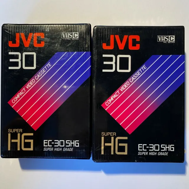 2x VHSC  Blank Tape JVC Super High Grade EC-30 SHG