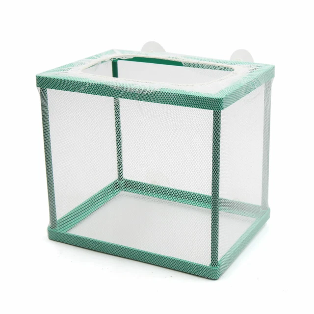 Aquarium Fish Separation Net Breeder Isolation Box Container Green 6.7x5x5.9inch
