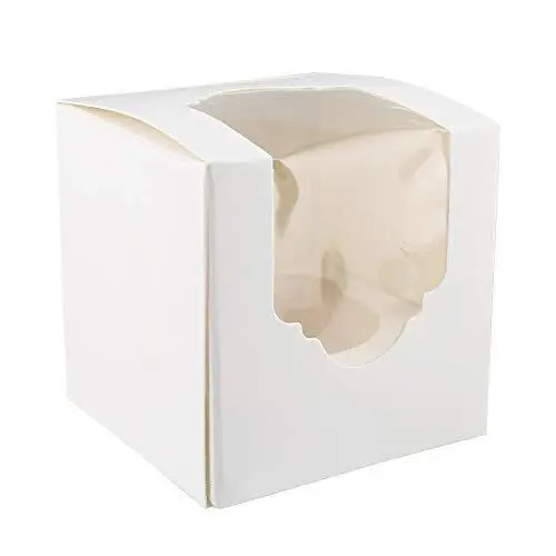Spec101 Mini Cupcake Holders - 50 Pk Individual Cupcake Boxes with Inserts 2....