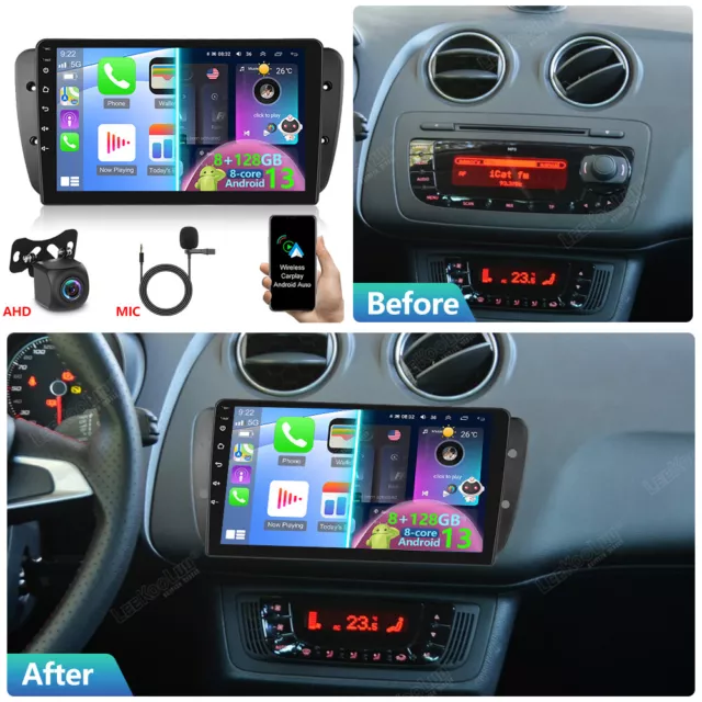 8G+128G Android 13 Carplay Car Radio For SEAT IBIZA 6J 2009-2013 GPS DSP 8 Core