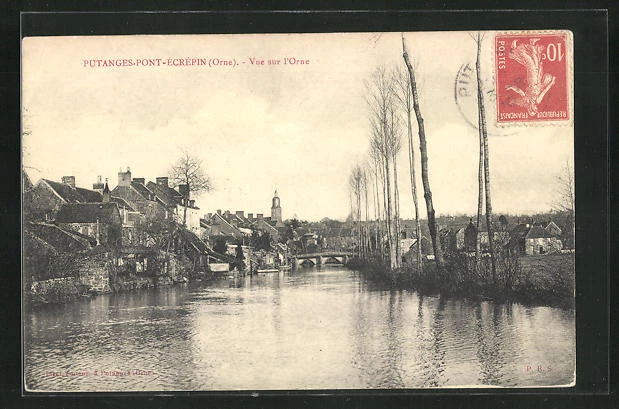 CPA Putanges-Pont-Écrépin, Vue sur l´Orne
