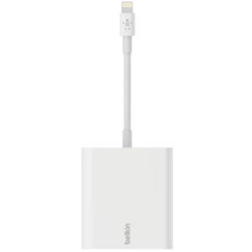 NEW BELKIN B2B165BT LTG ETHERNET ADPT POWER PASS THRU WHITE.b
