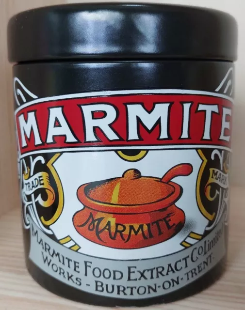 Marmite Black Ceramic Storage Jar With Lid Advertising Collectable